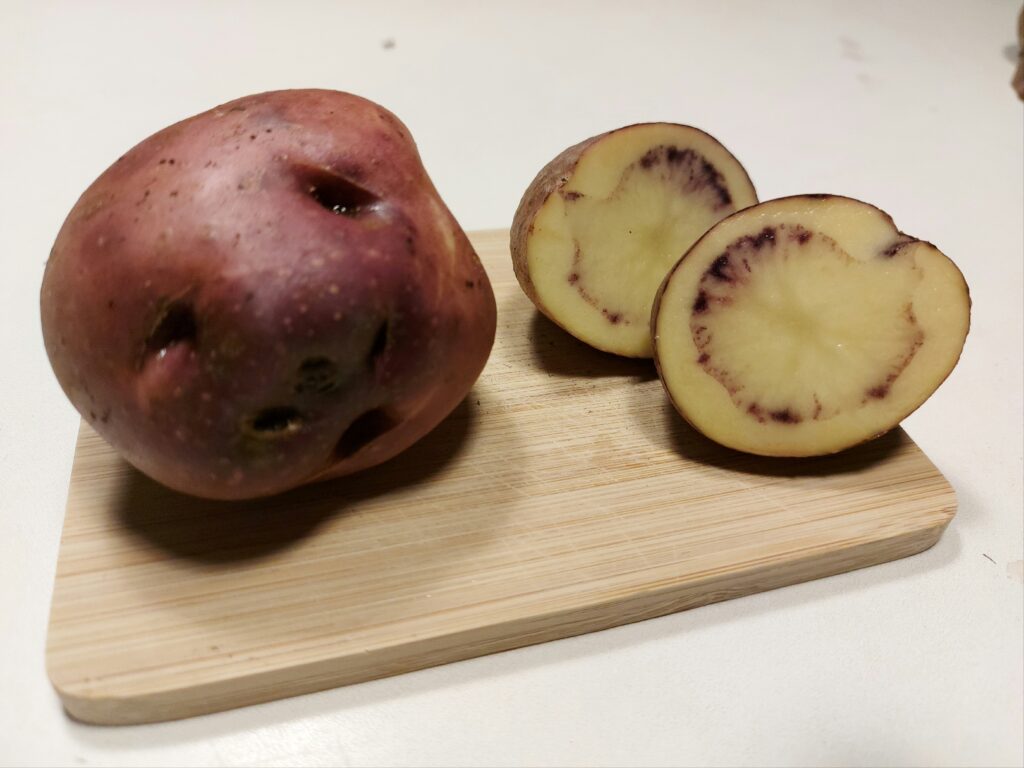 Red-skinned mystery potato